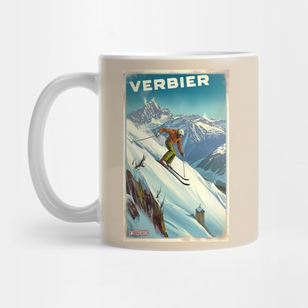 Verbier Switzerland Ski by Studio Red Koala